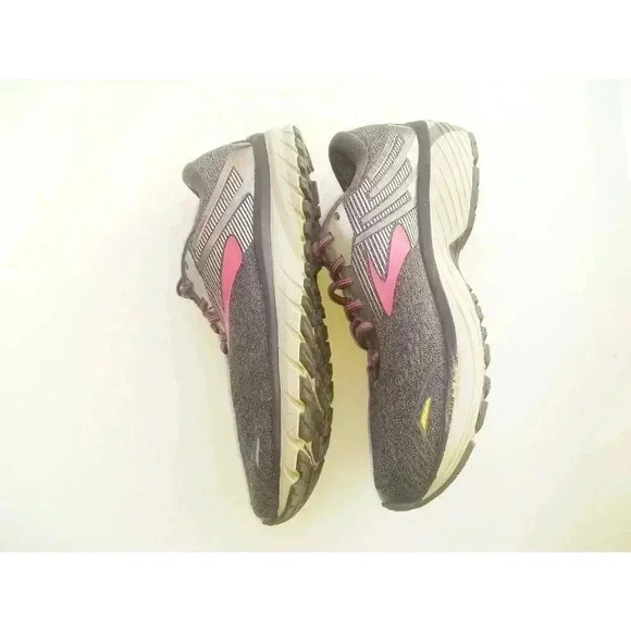 Brooks Womens Adrenaline GTS 18 Running Shoes Gray Pink Low Top Lace Up 10 - Picture 7 of 9